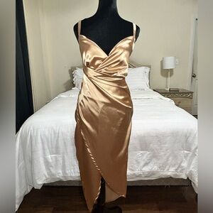 Rachel Roy Gold Satin Dress